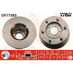 stabdžių diskas (1vnt) TRW SINGLE
                                                DF1758S, TRW, DF1758S, auto detalė