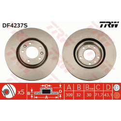 stabdžių diskas (1vnt) TRW SINGLE
                                                DF4237S, TRW, DF4237S, auto detalė