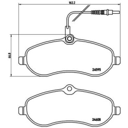 stabdžių trinkelių rinkinys, diskinis stabdys PRIME LINE
                                BREMBO                           
