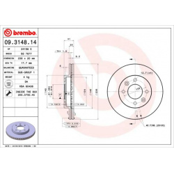 stabdžių diskas (1vnt) PRIME LINE
                                BREMBO                                                09.