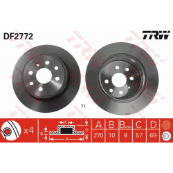 stabdžių diskas (1vnt)
                                TRW                                                DF2772, TRW, DF27