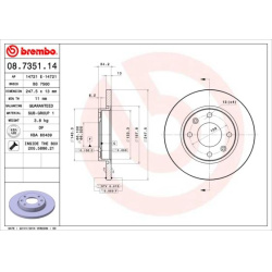 stabdžių diskas (1vnt) PRIME LINE
                                BREMBO                                                08.