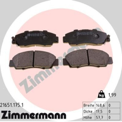 stabdžių trinkelių rinkinys, diskinis stabdys
                                ZIMMERMANN                                  
