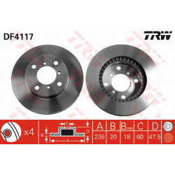 stabdžių diskas (1vnt)
                                TRW                                                DF4117, TRW, DF41