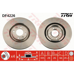stabdžių diskas (1vnt)
                                TRW                                                DF4226, TRW, DF42