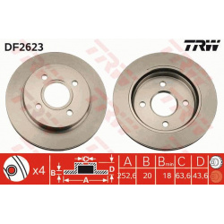 stabdžių diskas (1vnt)
                                TRW                                                DF2623, TRW, DF26