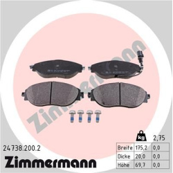 stabdžių trinkelių rinkinys, diskinis stabdys
                                ZIMMERMANN                                  