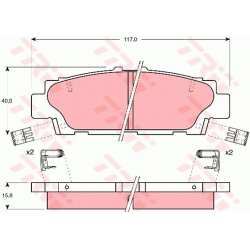 stabdžių trinkelių rinkinys, diskinis stabdys
                                TRW                                         