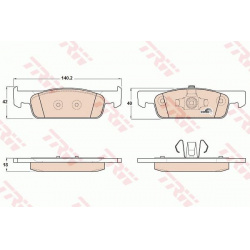 stabdžių trinkelių rinkinys, diskinis stabdys COTEC
                                TRW                                   