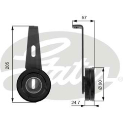 įtempiklio skriemulys, V formos rumbuotas diržas
                                GATES                                     