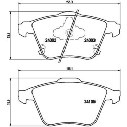 stabdžių trinkelių rinkinys, diskinis stabdys PRIME LINE
                                BREMBO                           