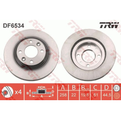 stabdžių diskas (1vnt)
                                TRW                                                DF6534, TRW, DF65