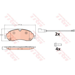 stabdžių trinkelių rinkinys, diskinis stabdys
                                TRW                                         