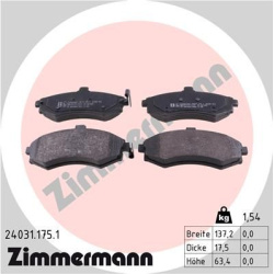 stabdžių trinkelių rinkinys, diskinis stabdys
                                ZIMMERMANN                                  