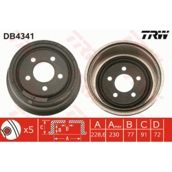 stabdžių būgnas
                                TRW                                                DB4341, TRW, DB4341, au