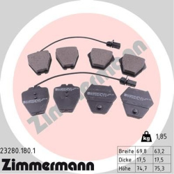 stabdžių trinkelių rinkinys, diskinis stabdys
                                ZIMMERMANN                                23