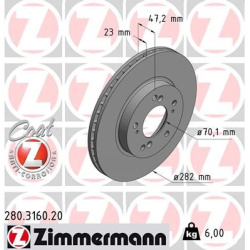 stabdžių diskas (1vnt) COAT Z
                                ZIMMERMANN                                280.3160.20, Nenuro