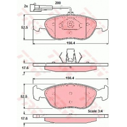 stabdžių trinkelių rinkinys, diskinis stabdys
                                TRW                                         