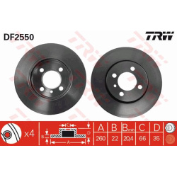 stabdžių diskas (1vnt)
                                TRW                                                DF2550, TRW, DF25