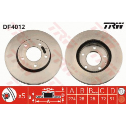 stabdžių diskas (1vnt)
TRW DF4012, TRW, DF40