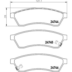 stabdžių trinkelių rinkinys, diskinis stabdys PRIME LINE
                                BREMBO                           