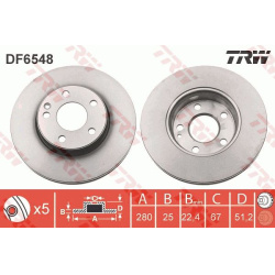Stabdžių diskas
TRW DF6548, TRW, DF6548, aut