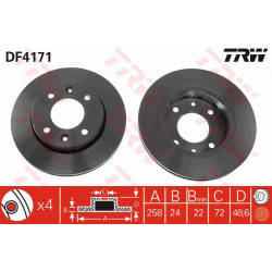 stabdžių diskas (1vnt)
                                TRW                                                DF4171, TRW, DF41