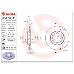 stabdžių diskas (1vnt) PRIME LINE - UV Coated
                                BREMBO                                       