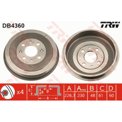 stabdžių būgnas
                                TRW                                                DB4360, TRW, DB4360, au