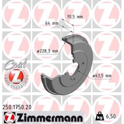 stabdžių būgnas COAT Z
                                ZIMMERMANN                                                250.1750.