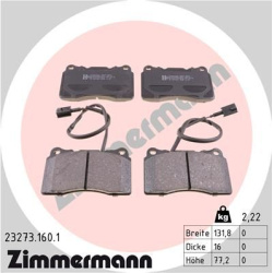 stabdžių trinkelių rinkinys, diskinis stabdys
                                ZIMMERMANN                                23