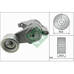 diržo įtempiklis, V formos rumbuotas diržas
INA