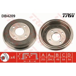 stabdžių būgnas
                                TRW                                                DB4209, TRW, DB4209, au