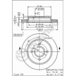 stabdžių diskas (1vnt) XTRA LINE - Max
                                BREMBO                                              