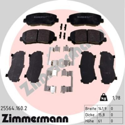 stabdžių trinkelių rinkinys, diskinis stabdys
                                ZIMMERMANN                                25