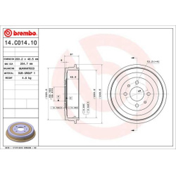 stabdžių būgnas ESSENTIAL LINE
                                BREMBO                                                14.C0