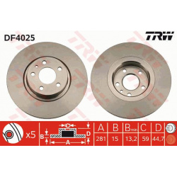 stabdžių diskas (1vnt)
                                TRW                                                DF4025, TRW, DF40