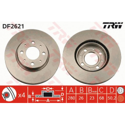 stabdžių diskas (1vnt)
                                TRW                                                DF2621, TRW, DF26