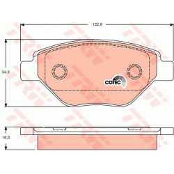 stabdžių trinkelių rinkinys, diskinis stabdys COTEC
                                TRW                                   