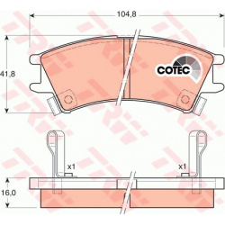 stabdžių trinkelių rinkinys, diskinis stabdys COTEC
                                TRW                                   