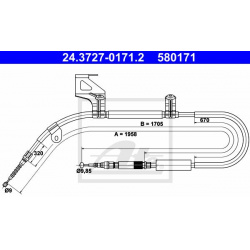 Trosas, stovėjimo stabdys
                                ATE                                                24.3727-0171.2,