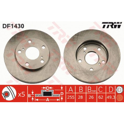 Stabdžių diskas
TRW DF1430, TRW, DF1430, aut