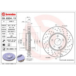 stabdžių diskas (1vnt) XTRA LINE - Xtra
                                BREMBO                                             