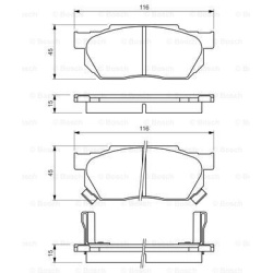 stabdžių trinkelių rinkinys, diskinis stabdys
                                BOSCH                                       