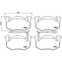 stabdžių trinkelių rinkinys, diskinis stabdys PRIME LINE
                                BREMBO                           