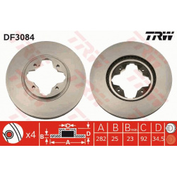 stabdžių diskas (1vnt)
                                TRW                                                DF3084, TRW, DF30