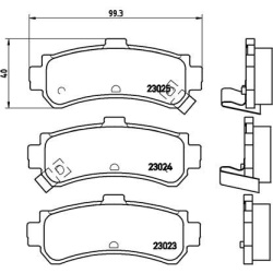 stabdžių trinkelių rinkinys, diskinis stabdys PRIME LINE
                                BREMBO                           