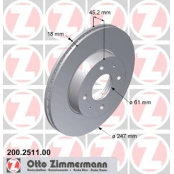 stabdžių diskas
                                ZIMMERMANN                                                200.2511.00, Nenu