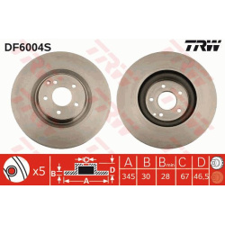 stabdžių diskas (1vnt) TRW SINGLE
                                                DF6004S, TRW, DF6004S, auto detalė