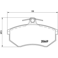 stabdžių trinkelių rinkinys, diskinis stabdys PRIME LINE
                                BREMBO                           